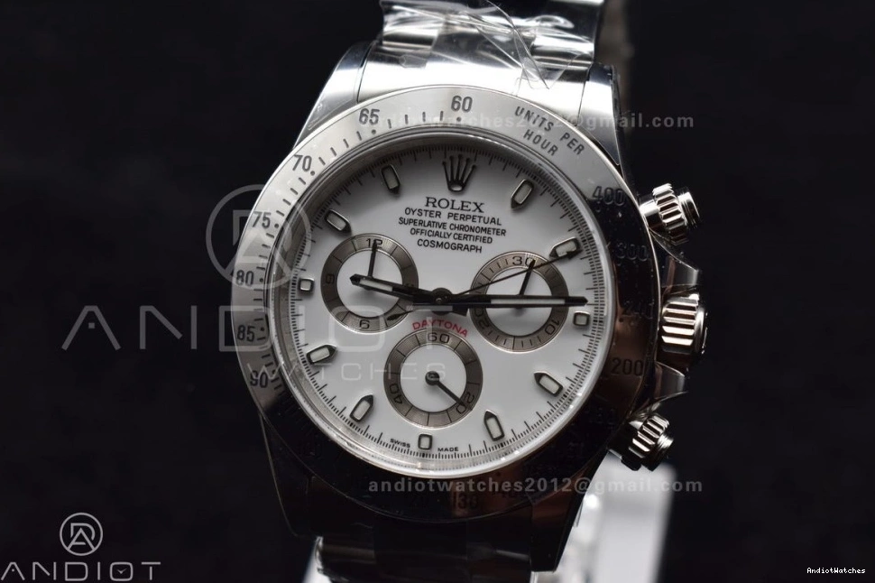 Best Bracelet Daytona QuickDry Case 116520 1:1 SS Dial and 904L 774 V Clean Edition SA4130 White 0401